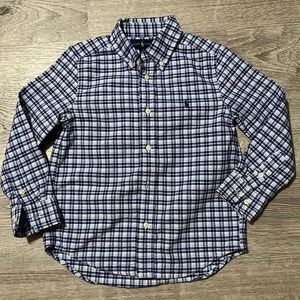 POLO by Polo Ralph Lauren White and Blue striped long sleeve shirt.